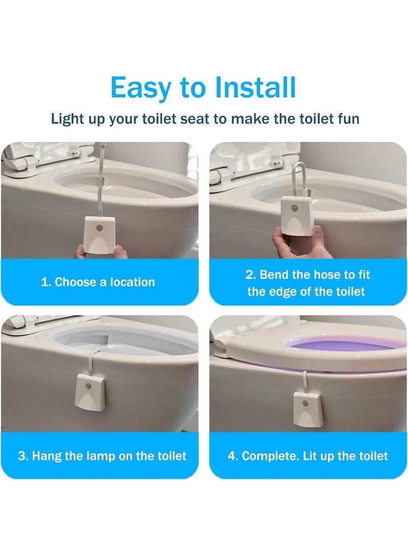 Motion Sensor Toilet Night Light, 16 Color Changing LED with Star Projection, Rechargeable Bowl Light - Fun Gift for All Ages - Image 4